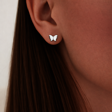 Stříbrné náušnice MOTÝLCI na šroubek